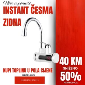 Zidna digitalna česma / Električna česma iz zida / 3kW